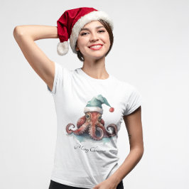 Camiseta Alegria de Natal de Octopus, personalizada