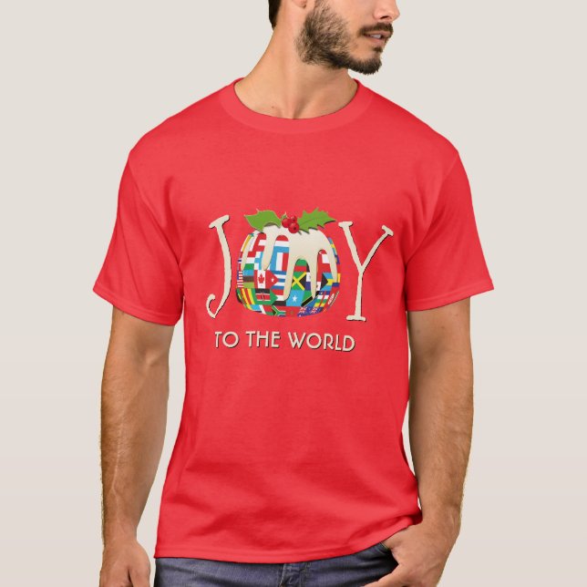 Camiseta Alegria de Natal para o mundo (Frente)
