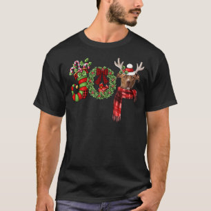 Camiseta Alegria de Pitbull de Natal Rena Xmas Engraçado