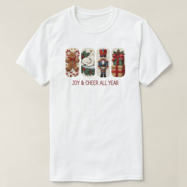 Camiseta Alegria e Animação o Ano Todo (Frente do Design)