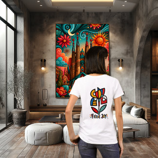 Camiseta Alegria Feroz Íris Colorida Geométrica Tribal Totê