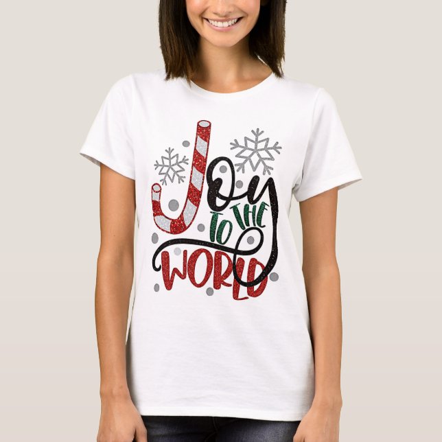 Camiseta Alegria-Me Com O Natal Festivo Do Mundo (Frente)