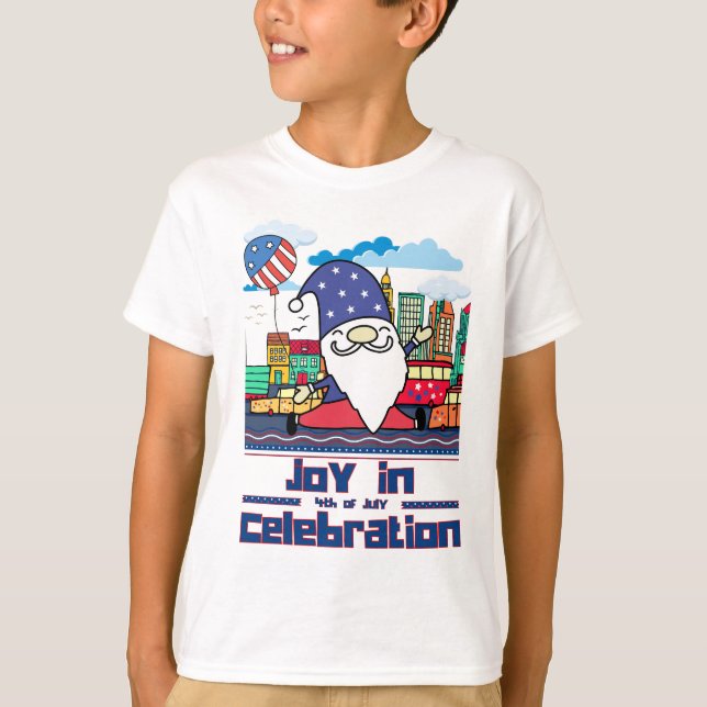Camiseta Alegria na Celebração do Dia 4 de Julho (Frente)