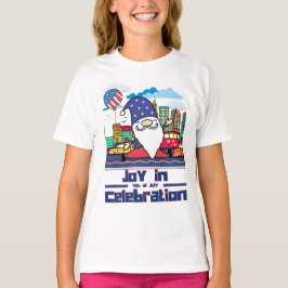 Camiseta Alegria na Celebração do Dia 4 de Julho
