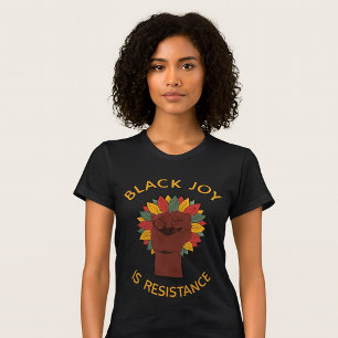 Camiseta Alegria Negra É Punho de Resistência