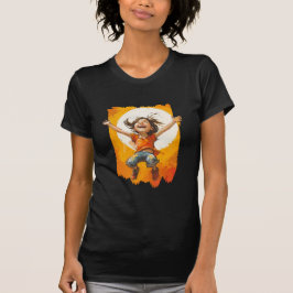 Camiseta Alegria radiante com salpicos de tinta vibrantes e