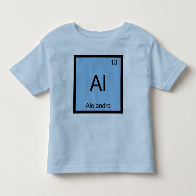 Camiseta Alejandro Name Chemistry Elemento de Química Mesa  (Frente)