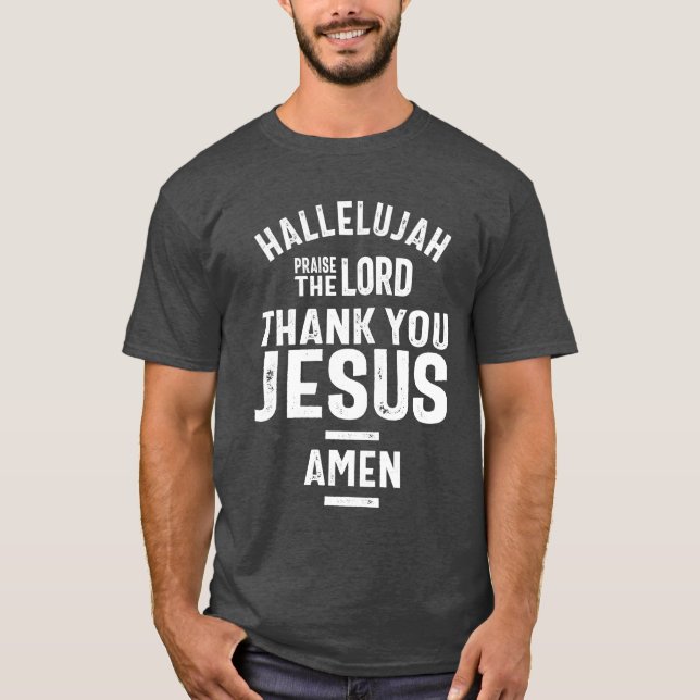 Camiseta Aleluia Louva O Senhor Obrigado Jesus (Frente)