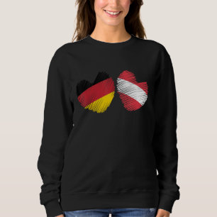 Camiseta Alemanha Áustria Coração Bandeira Alemã Bandeira A