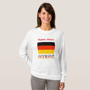 Camiseta Alemanha Bandeira Alemã Vermelha Personalização