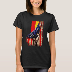 Camiseta Alemanha Bandeira por trás do Patriótico Americano