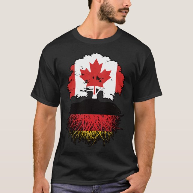 Camiseta Alemanha Canadense Canada Tree Roots Flag Alemanha (Frente)
