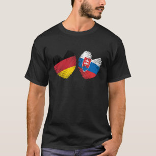 Camiseta Alemanha Eslováquia Coração Alemanha Bandeira Eslo