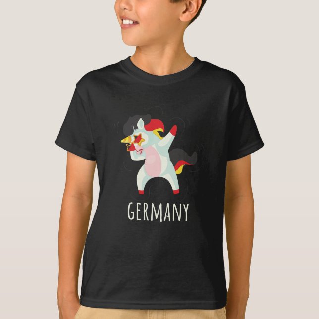 Camiseta Alemanha Flag Dabbing Unicorn (Frente)