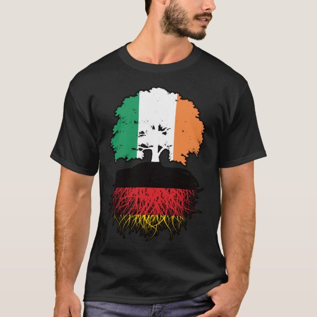 Camiseta Alemanha Irlanda Irlanda, Alemanha, Tree Roots Fla (Frente)