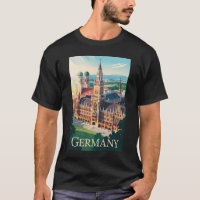 Alemanha Munique Ilustração Viagem Art Vintage