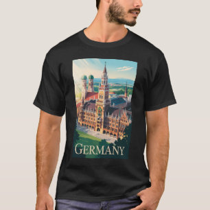 Camiseta Alemanha Munique Ilustração Viagem Art Vintage