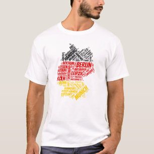 Camiseta Alemanha Sinalizador com Nomes de Cidade Arte Word