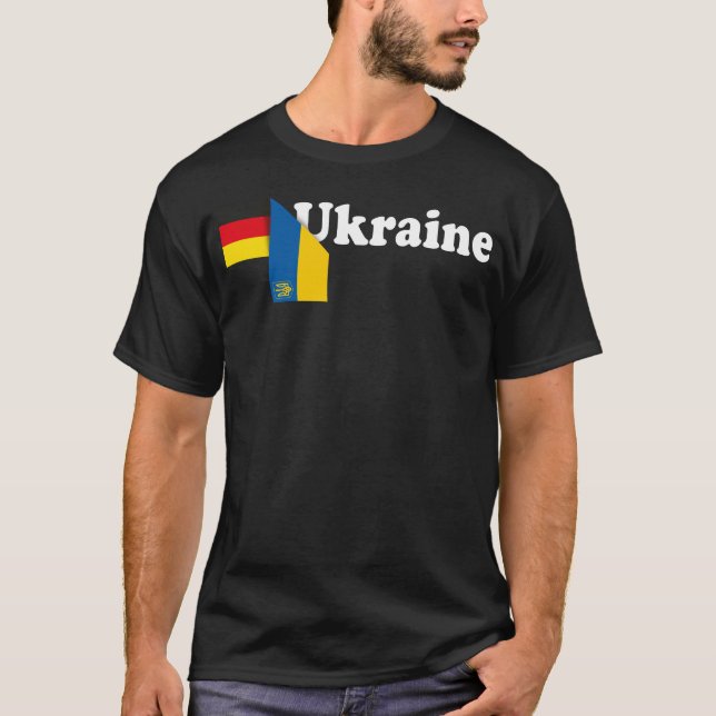Camiseta Alemanha Ucrânia Bandeira Tryzub (Frente)