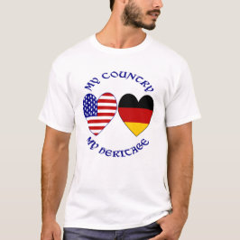 Camiseta Alemão EUA Bandeira Corta Meu País Meu Patrimônio