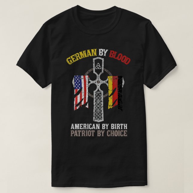 Camiseta Alemão por Blood American Por Nascimento Patriota  (Frente do Design)