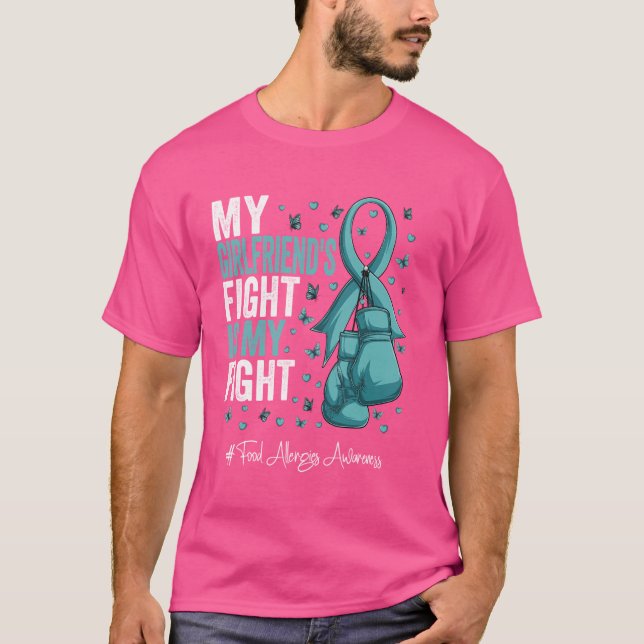 Camiseta Alergia à Comida de Fita Teal (Frente)