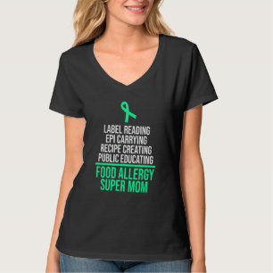 Camiseta Alergia à comida Mãe Consciência Mês Fita Teal Sup