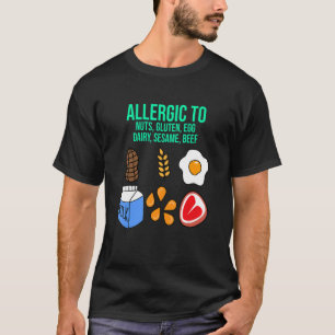 Camiseta Alergia A Loucos Gluten Comida Leite Alergia Aware