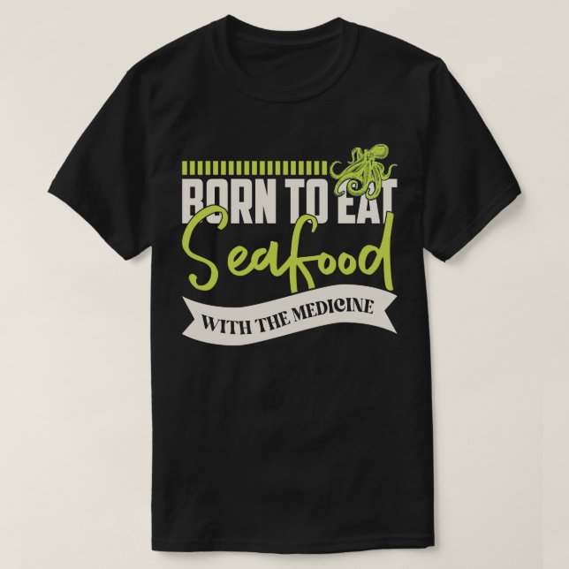 Camiseta Alergia Do Mar Nascer Para Comer Frutos Do Mar Com (Frente do Design)