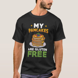 Camiseta Alergia Gratuita Ao Glúten Meus Pancakes Estão Com