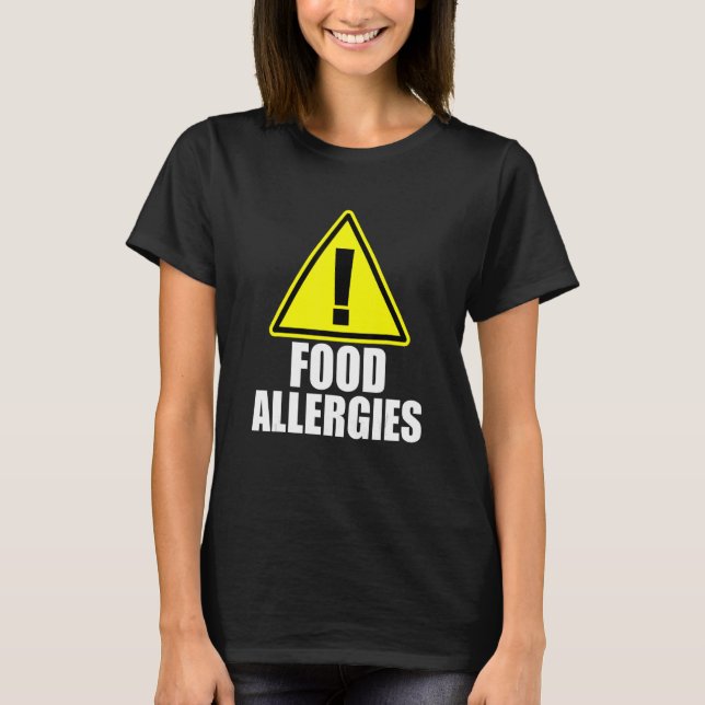 Camiseta Alergias comidas Alergia Sensibilização Mês Fita T (Frente)