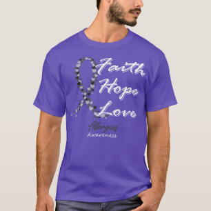 Camiseta Alergias Consciência Fé Esperança Amor Nesta Famíl
