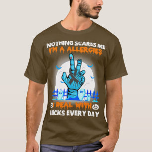 Camiseta Alergias Consciência Nada me assusta Feliz Hallow