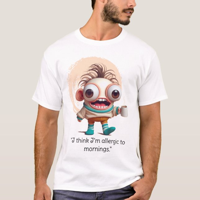Camiseta Alérgico a Manhãs (Frente)
