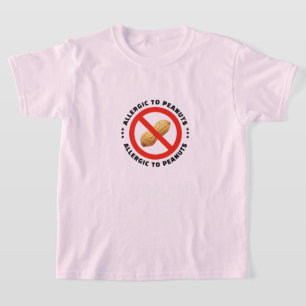 Camiseta Alerta de alimento com aviso de alergia a amendoim