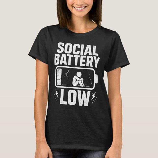 Camiseta Alerta de Bateria Social Baixa (Frente)
