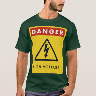 Camiseta Alerta de Perigo de Sinal de Alta Tensão