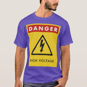 Camiseta Alerta de Perigo de Sinal de Alta Tensão