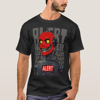 Camiseta Alerta de robô disfuncional maligno distópico de f