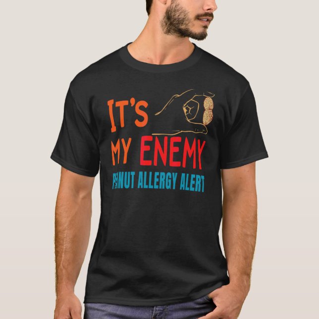 Camiseta Alerta de Sensibilização para a Alergia à Comida d (Frente)