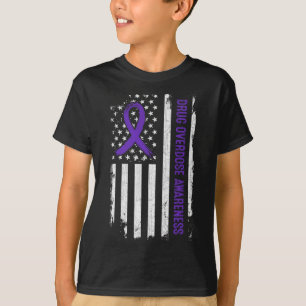 Camiseta Alerta de Sobredosagem com Drogas Bandeira America