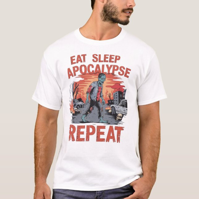 Camiseta Alerta de Surto Zombie - Design de Horror do Hallo (Frente)