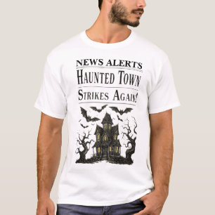 Camiseta Alertas de Notícias de Casas Assombradas de Hallow