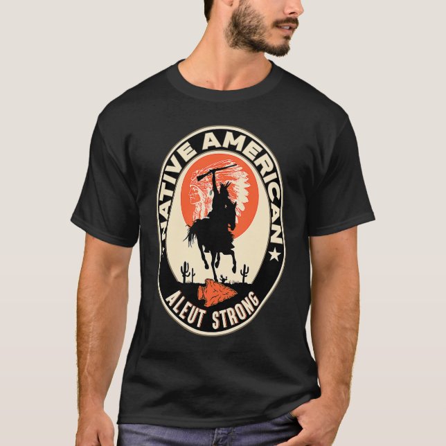 Camiseta Aleut Tribe Native American Indian Pride Respeito  (Frente)