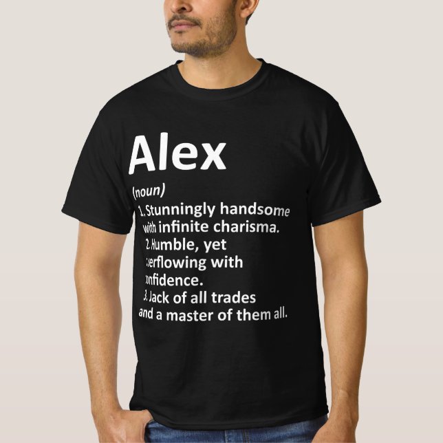 Camiseta ALEX Definição Nome Personalizado Funny Birthday G (Frente)