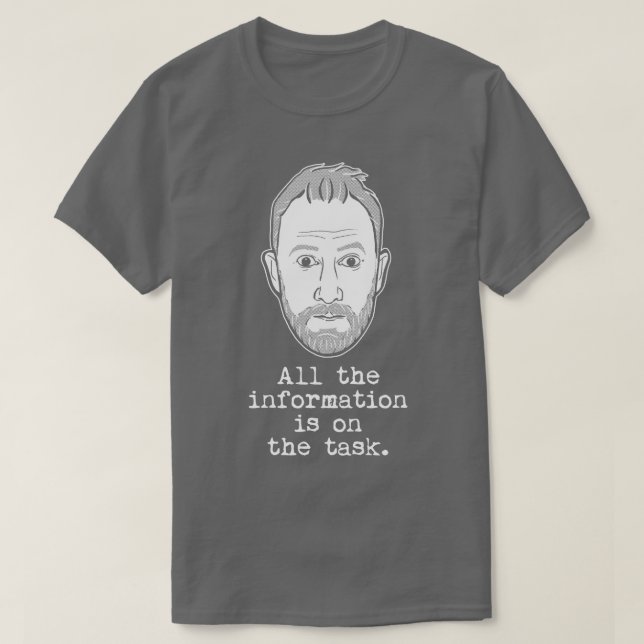 Camiseta Alex Horne Taskmaster Todas As Informações Estão N (Frente do Design)