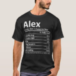 Camiseta ALEX Nutrition Funny Birthday Nome Personalizado<br><div class="desc">ALEX Nutrition Funny Birthday Personalised Name . Veja nossa seleção de camisa de aniversário para o melhor em peças únicas ou personalizadas feitas à mão de nossos compras.</div>