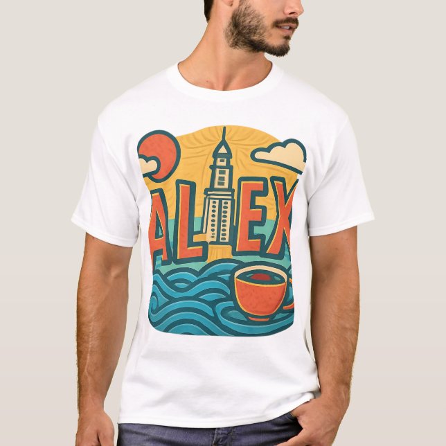 Camiseta Alex Vibes - Estilo de Cidade de Verão (Frente)