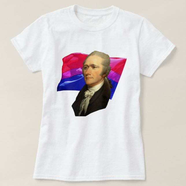 Camiseta Alexander Hamilton + Orgulho bissexual (Frente do Design)