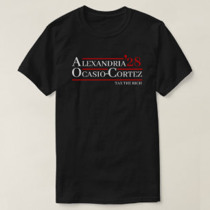 Camiseta Alexandria Ocasio-Cortez 2028 AOC 28 Taxar os rico